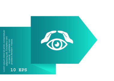 Vizyon ve sigorta simge yeşil zemin üzerine