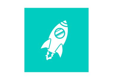 Roket uçan ile basit web simgesi