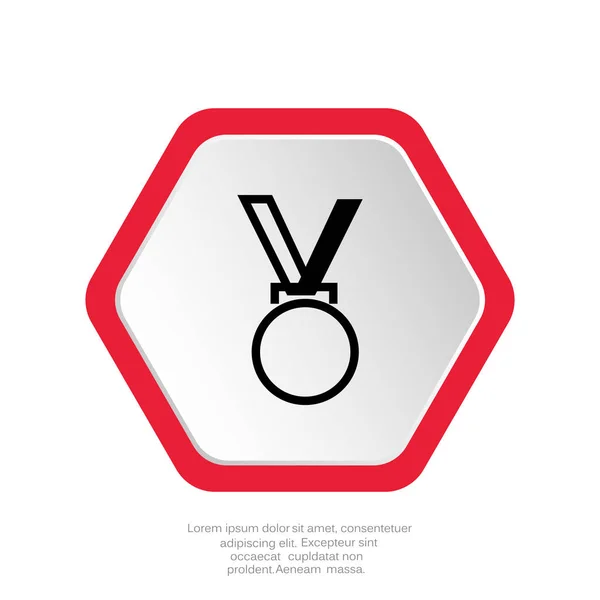 Ilustración Vectorial Medalla Para Primer Lugar Icono Web — Vector de stock