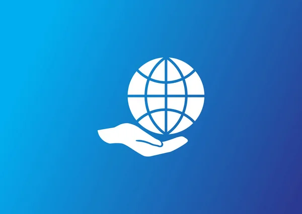 Eenvoudige Web Icoon Met Earth Globe Symbool — Stockvector