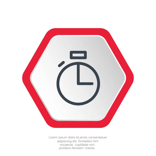 Icône Web Simple Avec Symbole Horloge — Image vectorielle