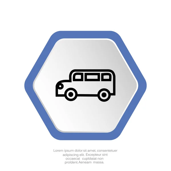 Płaskie Ikonę Autobusu Wektor Ilustracja — Wektor stockowy