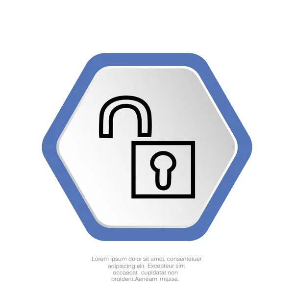 Simple Web Icon Paddle Lock Symbol — Stock Vector