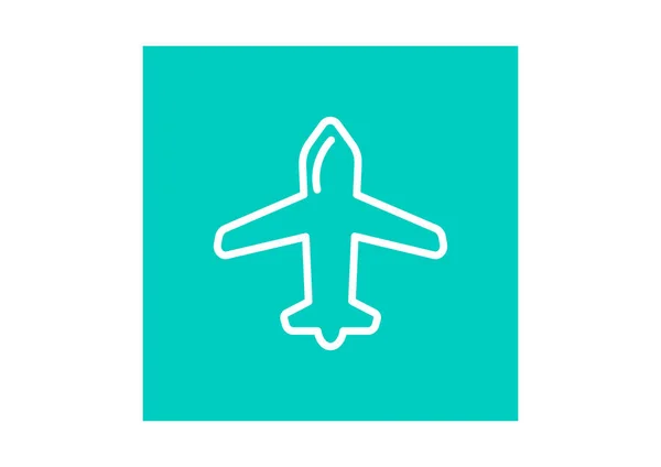 Icône Web Simple Avec Avion Volant — Image vectorielle