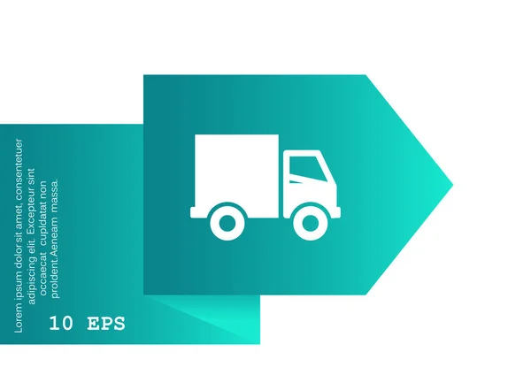 Ikona Sieci Web Samochód Prostych Ciężarówki — Wektor stockowy