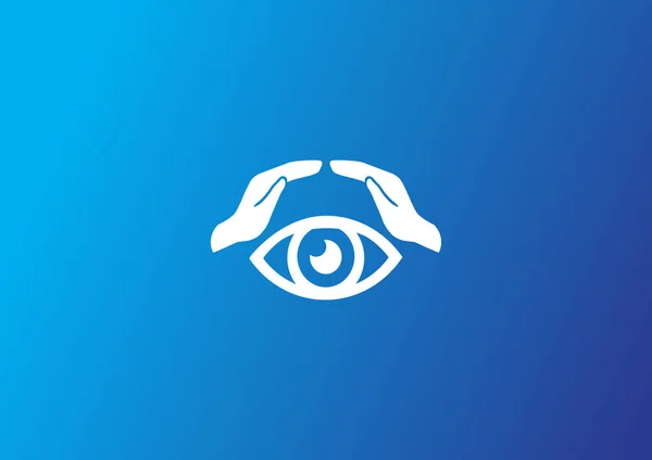 Vision Und Versicherungssymbol Auf Blauem Hintergrund — Stockvektor