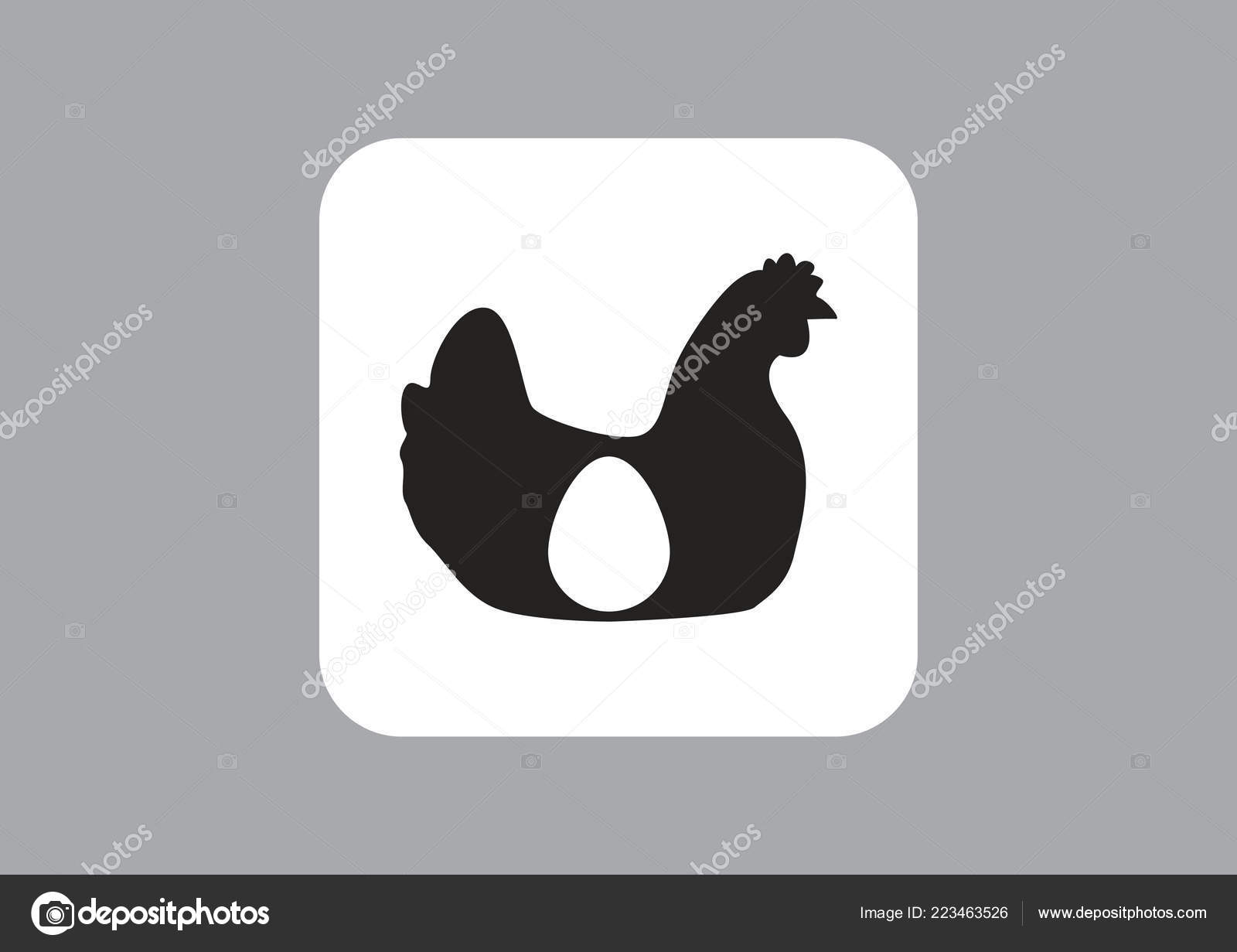 中に卵と鶏のシルエット シンプルなベクター イラスト ストック