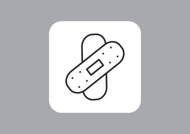 Bandaj sıva basit web simgesi, anahat vektör çizim