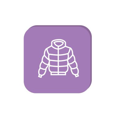 Kış ceket düz simgesi, vektör, illüstrasyon