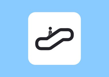 Yürüyen merdivenlerden işaretiyle merdiven ve okları 