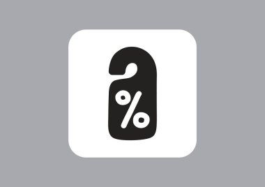 etiketi ile yüzde işareti web simgesi. vektör tasarımı    