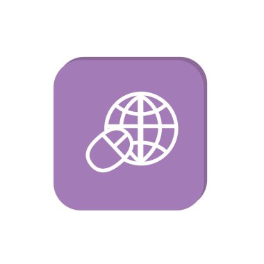 Dünya küre ve fare ile basit web simgesi