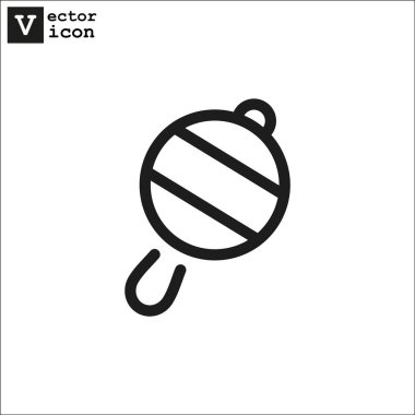 Icône de hochet de bébé simple, contour vector illustration