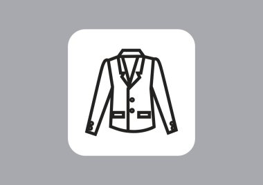 ceket düz simgesi, vektör, illüstrasyon