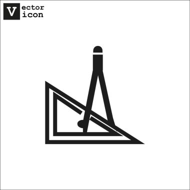 Düz cetvel ve pergel kutsal kişilerin resmi, vektör, illüstrasyon