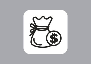 Para web simgesi, renkli vektör çizim