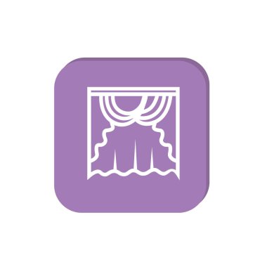Perdeleri web simgesi. vektör tasarımı 