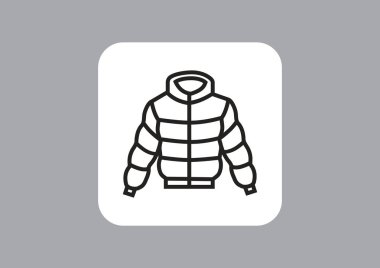 Kış ceket düz simgesi, vektör, illüstrasyon