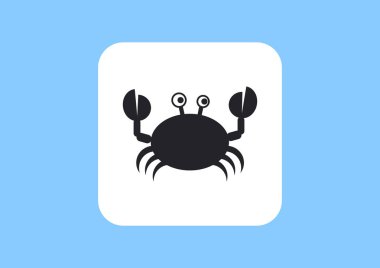 Doodle Yengeç web simgesi, basit vektör çizim