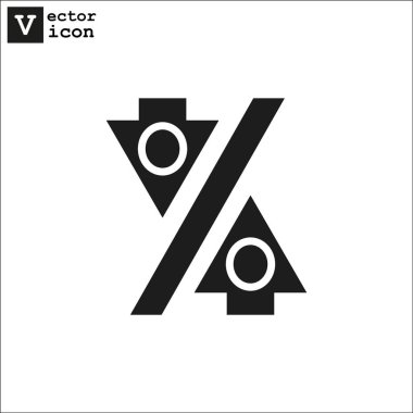 Yüzde kavramı yuvarlak web simgesi, anahat vektör çizim