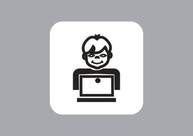 Öğrenci dizüstü bilgisayar simgesi 