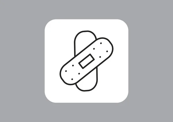Bandage Plâtre Simple Icône Web Illustration Vectorielle Contour — Image vectorielle