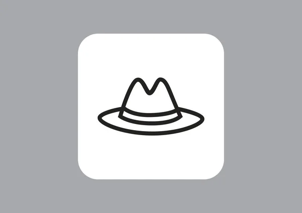 Male Hat Flat Icon Vector Illustration — Stock Vector
