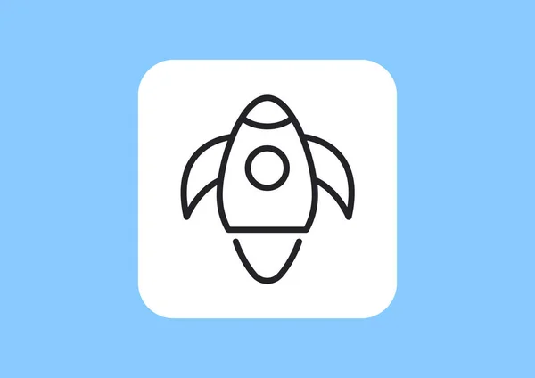 Simple Web Icon Flying Rocket — Stock Vector