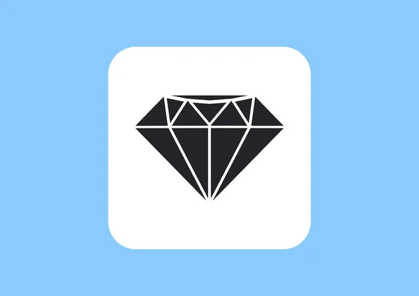 Ícone web diamante — Vetor de Stock