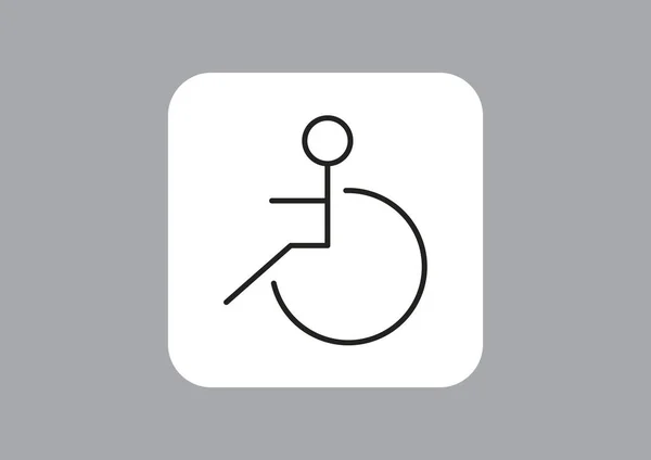 車椅子の簡単なアイコンを無効 — ストックベクタ