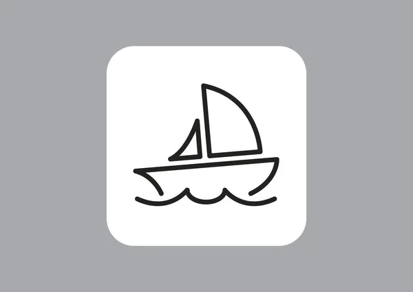 Icône web bateau à voile — Image vectorielle