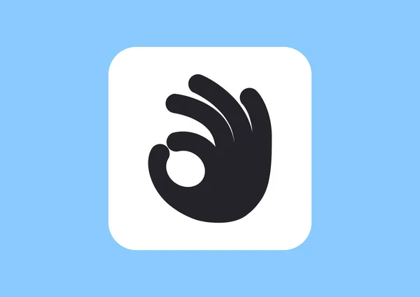 Hand Symbol Flat Icon Vector Illustration — Stock Vector
