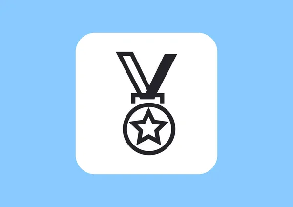 Ilustração Vetorial Medalha Para Ícone Web Primeiro Lugar —  Vetores de Stock