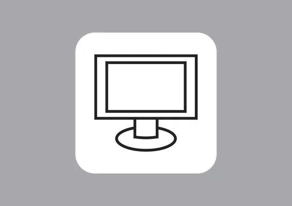 Icône Web Simple Moniteur Ordinateur — Image vectorielle