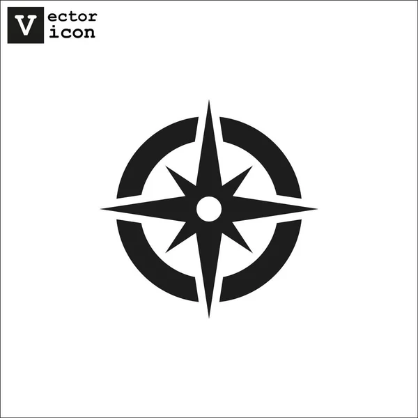 Compás Icono Plano Vector Ilustración — Vector de stock