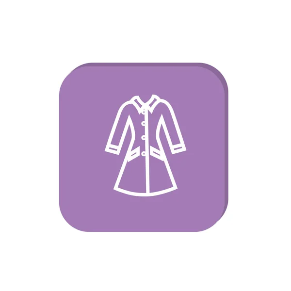 Female Coat Flat Icon Vector Illustration — Stock Vector