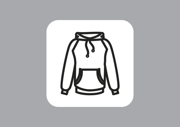 Sudadera Con Capucha Icono Web Vector Ilustración — Vector de stock