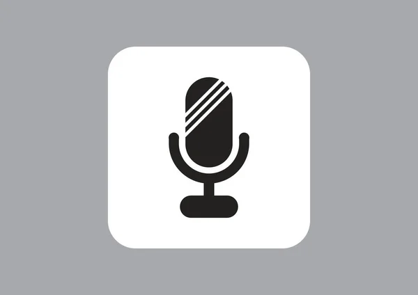 Проста Веб Іконка Символом Мікрофона — стоковий вектор