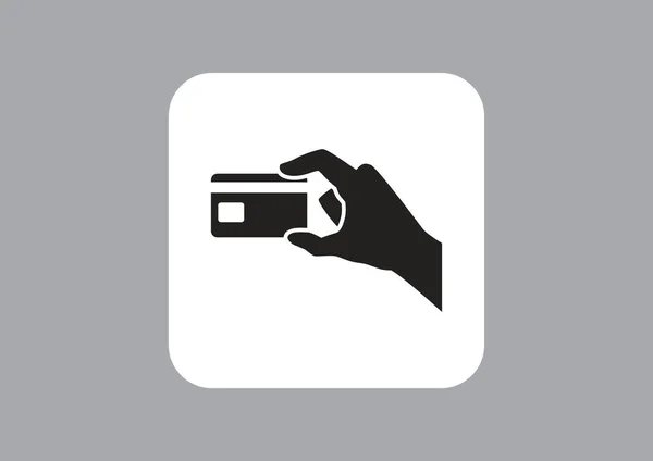 Πλαστική κάρτα στο χέρι — Διανυσματικό Αρχείο