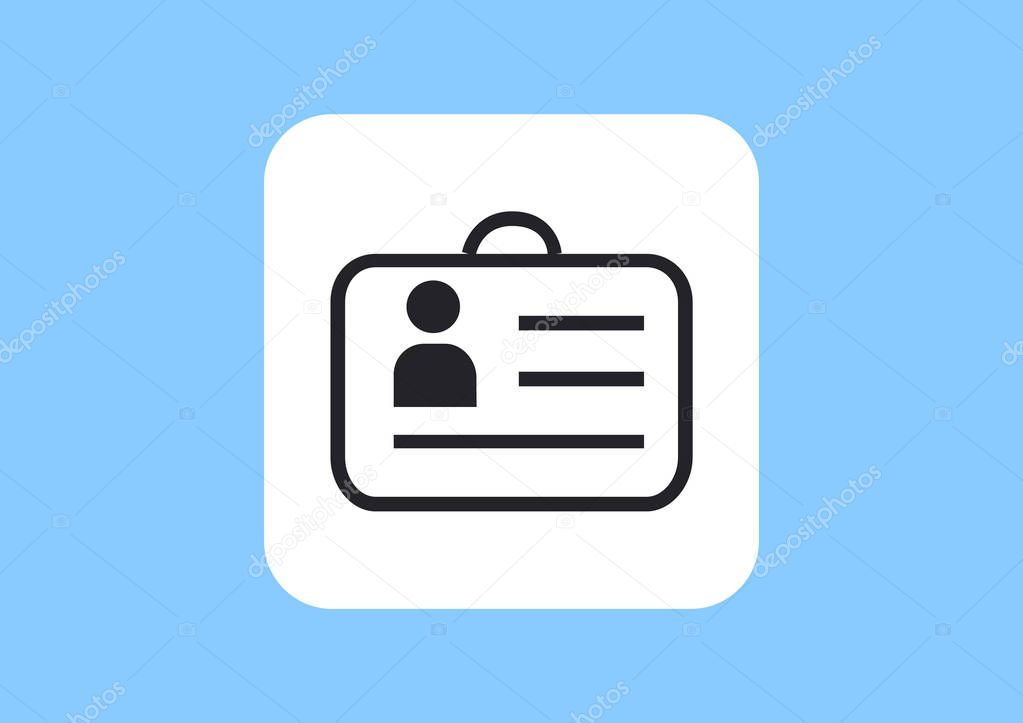 id card flat icon, vector, illustration