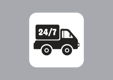 Büyük teslimat kamyonu web simgesi 