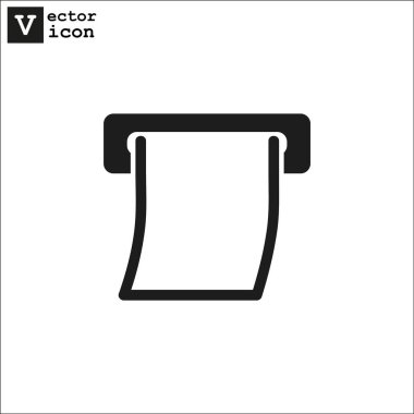 Kağıt web simgesi ile Faks, vektör çizim anahat