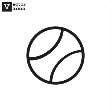 Tenis topu ince çizgi simgesi