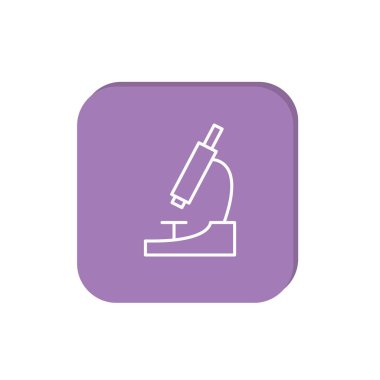 Mikroskop basit web simgesi, anahat vektör çizim