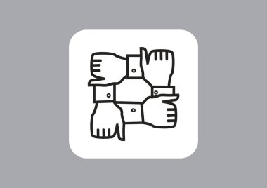 Ortaklık düz simgesi, vektör, illüstrasyon