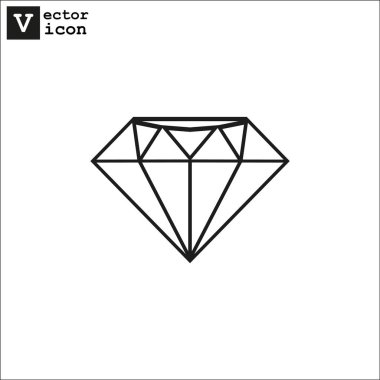 Elmas web simgesi, vektör çizim 