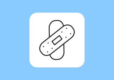 Bandaj sıva basit web simgesi, anahat vektör çizim