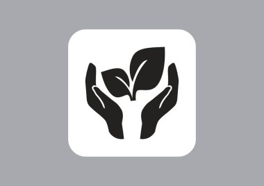 çevre koruma, web simgesi bir el işareti Filiz