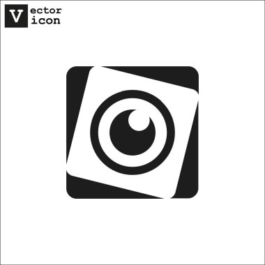 objektif basit simgesi, vektör çizim