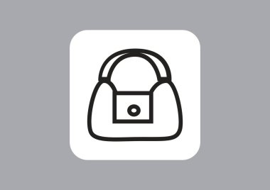 el çantası düz simgesi, vektör, illüstrasyon